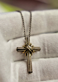 Sterling/18k Tiffany & Co. Cross on 18" Tiffany Chain