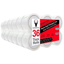 SCESSPACK Clear Packing Tape 36 Rolls 2.7mil Heavy Duty Shipping Moving Packagin