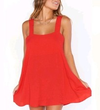 Show Me Your Mumu Ambres Mini Dress  Red Rayon USA Summer Festival Size XS