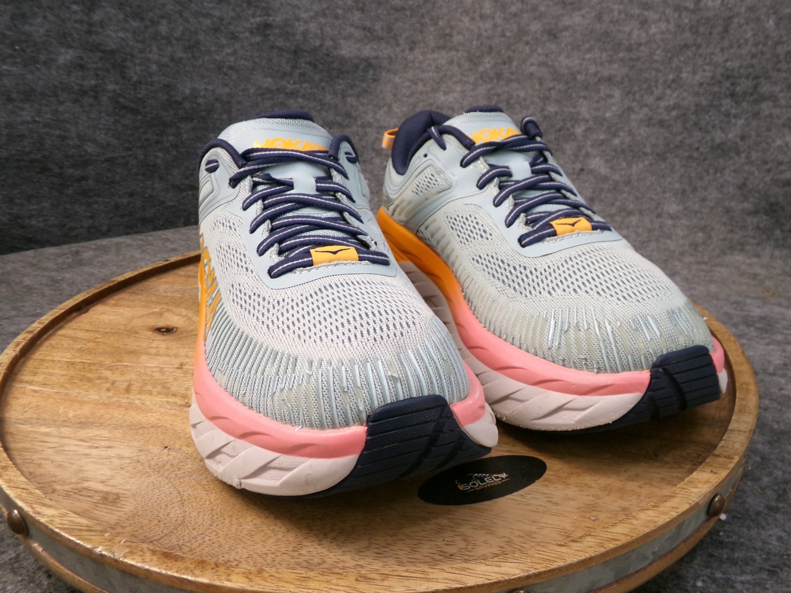 Hoka One One Bondi 7 Womens Size 9.5 D 1110531 BHBI Blue Running Shoes Sneakers thumbnail 2