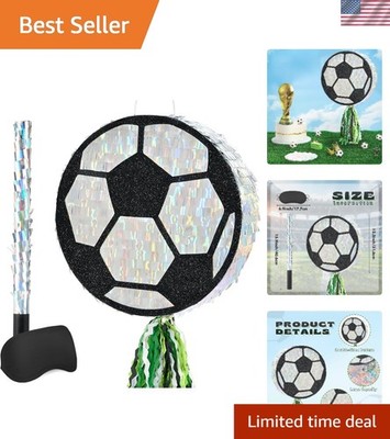 Versatile Soccer Piñata Party Set - Includes Blindfold, Stick, and More