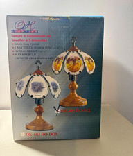 Dark Oak Three-Way Touch Table Lamp