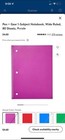 Pen + Gear 1-Subject Notebook Wide Ruled 80 Sheets 8x10.5in Purple — photo 1