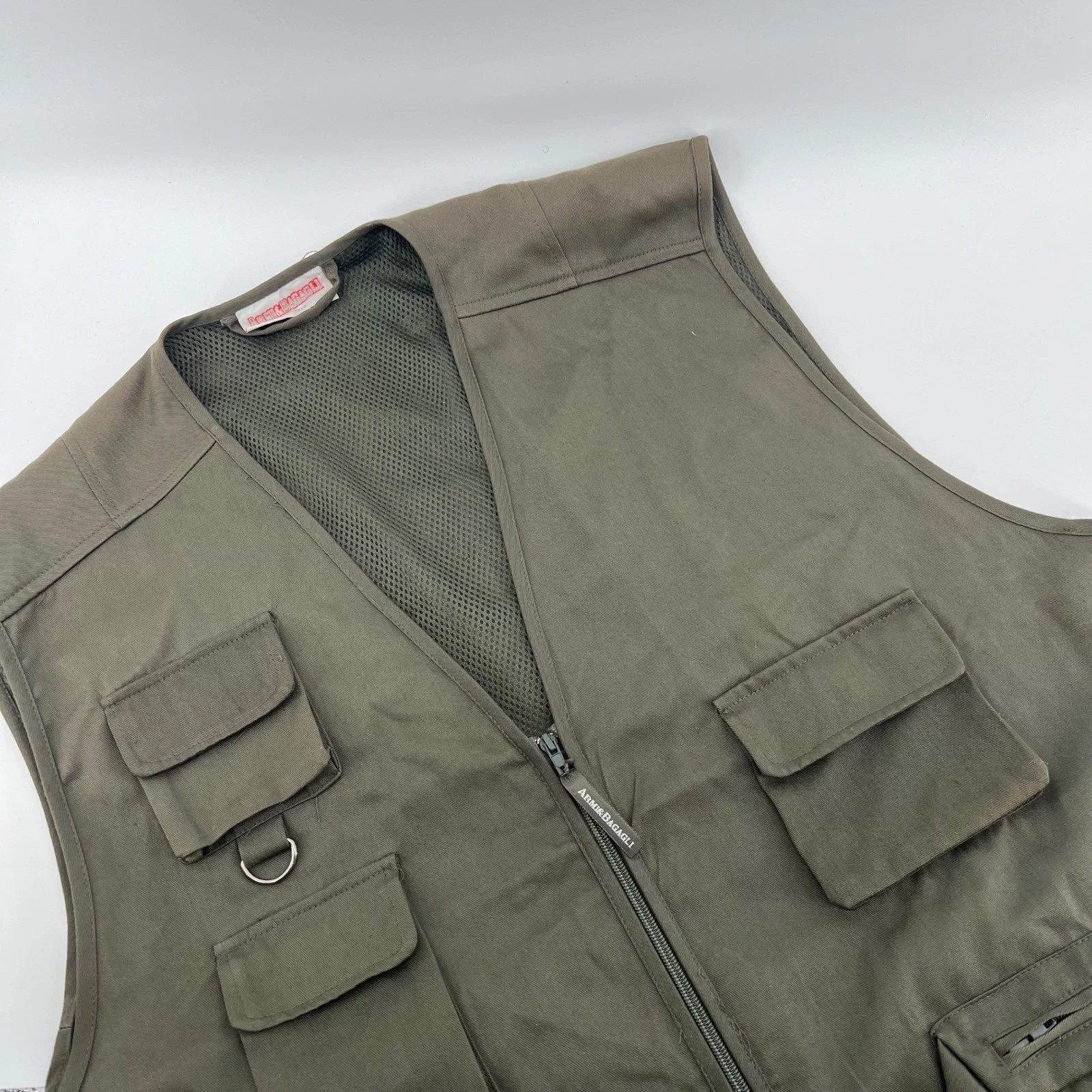 Armi & Bagagli by Stavolo Mens Hunting Fishing Safari Vest Olive Green Cotton XL