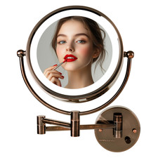Ovente Wall Mounted Lighted Makeup Vanity Mirror 9 Hard Wired Double Sided