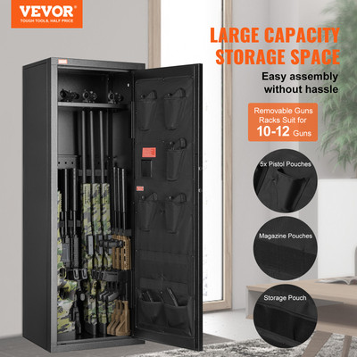 Armoire à Fusils Numérique Coffre-fort Pour Armes VEVOR – 3 Fusils Ou 4 Pistolets, Clavier Numérique, Acier Renforcé Coffre-fort 3 Fusils 4 Pistolets