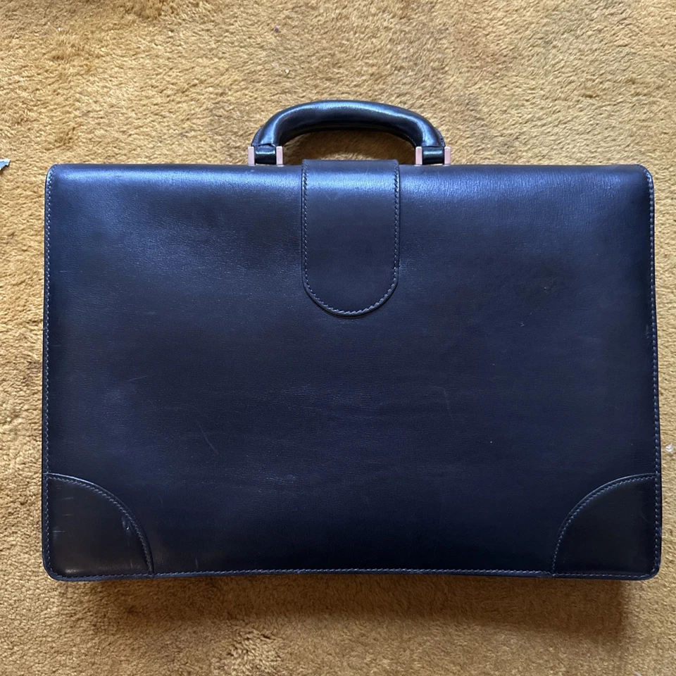 Maletín de cuero Mark Cross Attache Case Sherlock Holmes Italia Foto 2 de 4