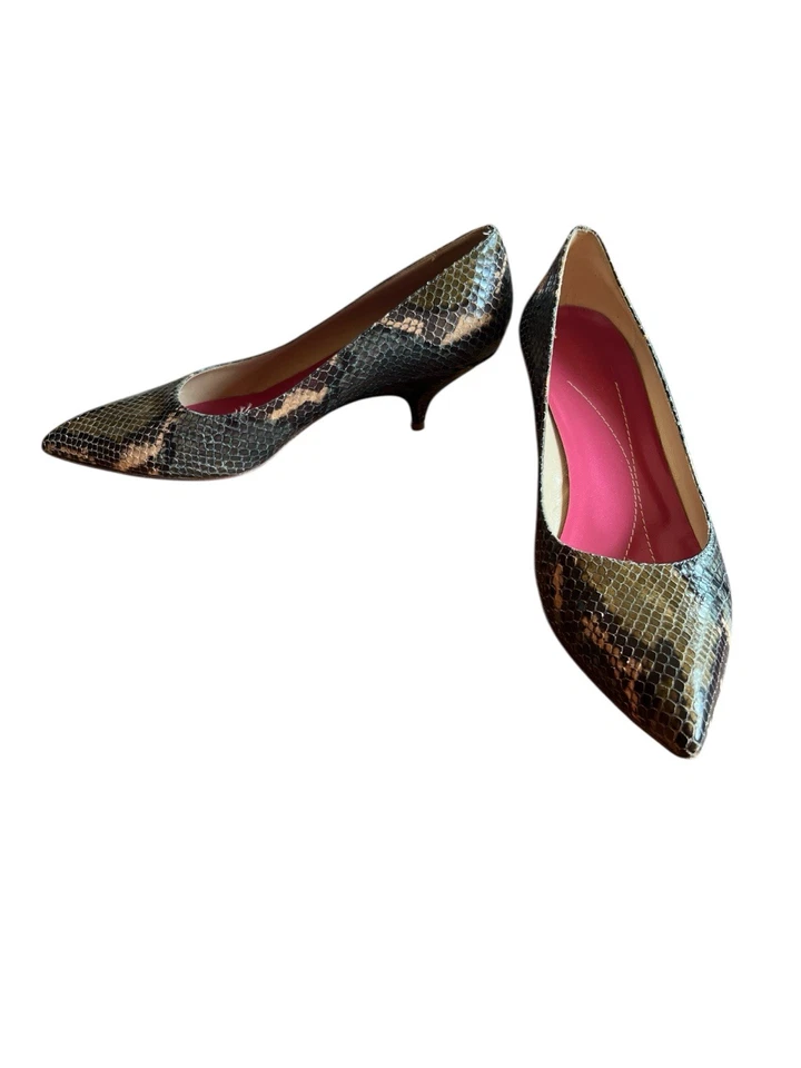 Mujer KATE SPADE Serpiente Patrón Cuero Tacón Bajo Zapatos Talla 8 B Hecho en EE. UU. en Italia Foto 2 de 4