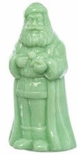 Standing Santa Claus Figurine - Jade Jadeite Green Glass - Mosser Glass USA