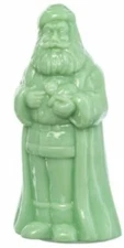 Standing Santa Claus Figurine - Jade Jadeite Green Glass - Mosser Glass USA