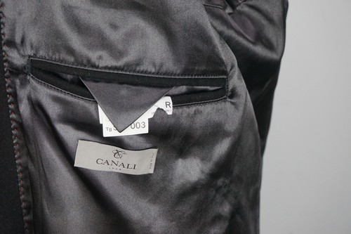 Canali 1934 Plata Label Actual Cachemira Mezcla Negro Abrigo 40R Nuevo Nwt - Imagen 5 de 6