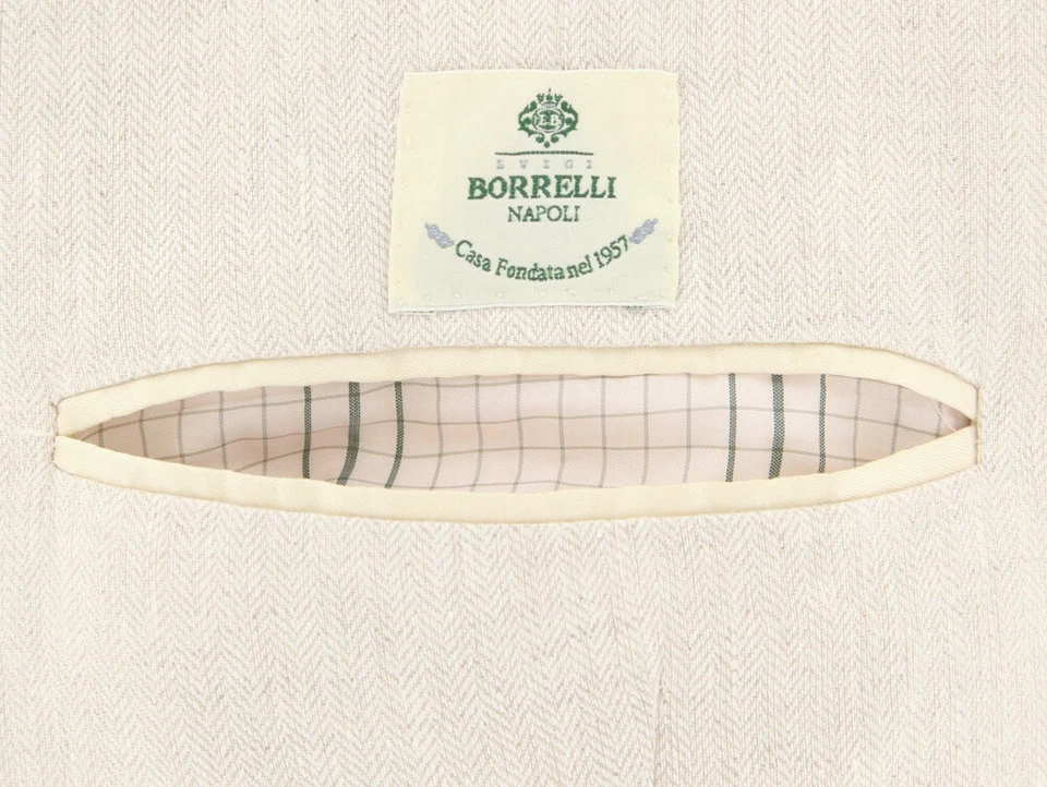 Abrigo deportivo liso de lino beige Luigi Borrelli - 48/58 - (GU3B167960R8) Foto 4 de 4