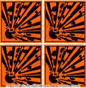 EXPLOSIVE Explosion Danger Symbol Safety Warning 2"(50mm ...