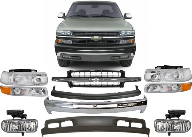 Replacement Chrome Front Bumper Combo For Chevrolet Silverado 1500 2007