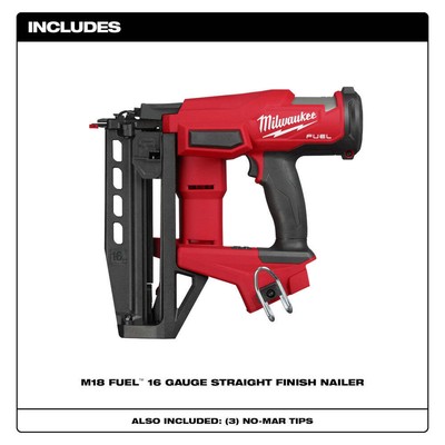 Milwaukee 3020-20 M18 FUEL 18V 16 Gauge Straight Finish Nailer  