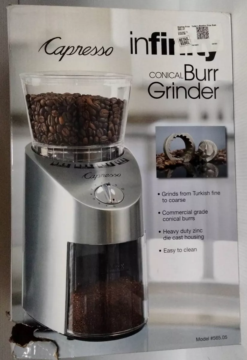 Capresso Infinity Colonical Burr Stainless Finish Grinder