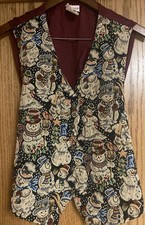 Vintage Bobbie Brooks Womens Christmas Snowman Vest Embroidered Large
