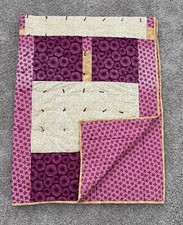 Patchwork Quilt 57 X 75 Twin Single Handcrafted Pink Purple