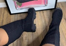 black knee high boots women size 10. Never worn partyboots kneehighboots