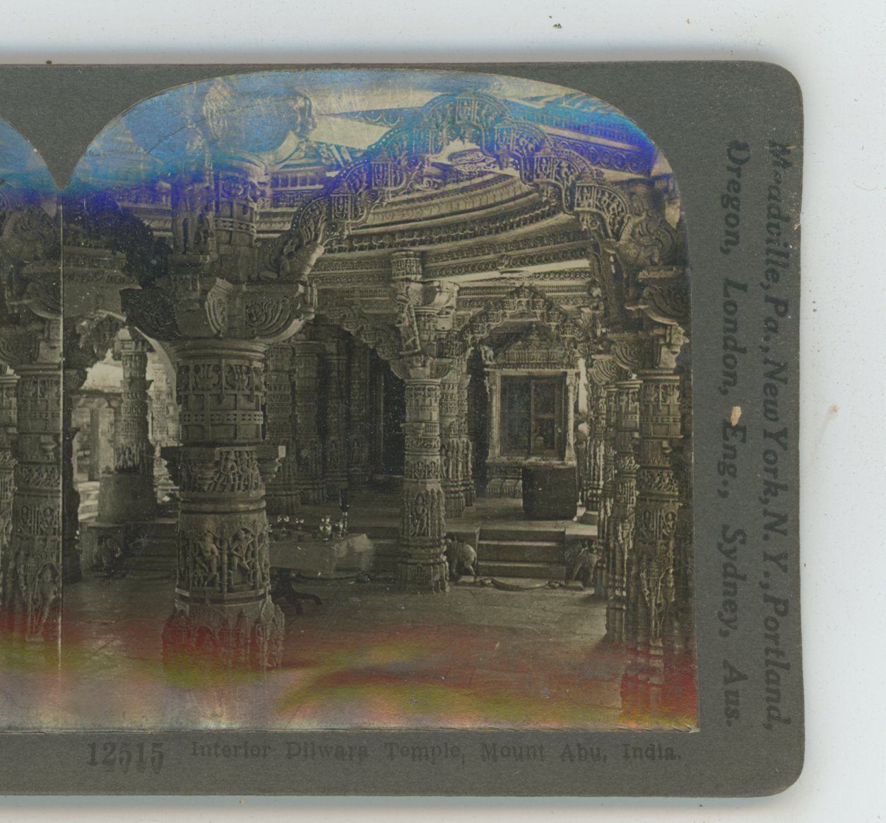 Carved Interior Dilwara Temple Mount Abu India Keystone Stereoview