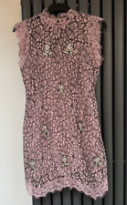 Bnwt New Ex Chain store pink and black lace jeweled party dress size 12