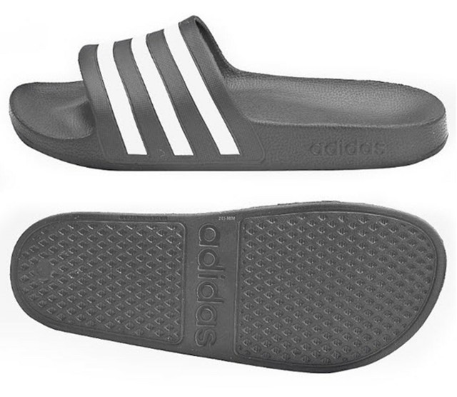 Adidas Men Adilette Aqua Slipper Gray Shoes Slide Flip-Flops Sandales F35538 | eBay