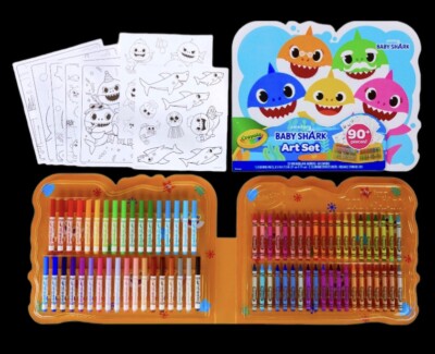 CRAYOLA Baby Shark Jumbo Art Set 90+ Pieces Crayola In Storage