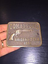 Tombstone Sign Plaque Wyatt Earp Patina SOLID BRASS Western Cowboy Rancher GIFT