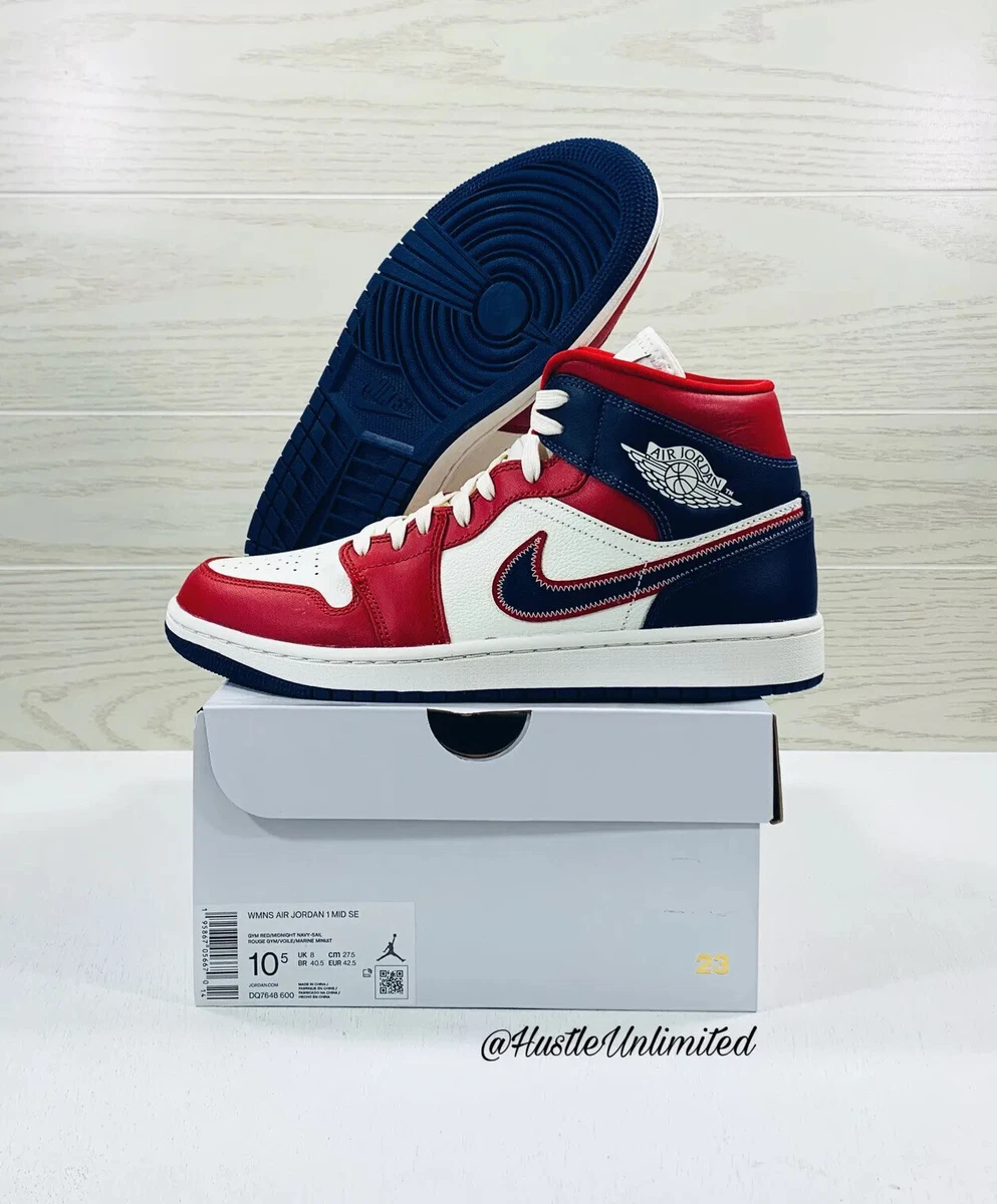 NEW Nike Air Jordan 1 Mid SE 'USA' Shoes Red White Blue Womens 10.5 / Mens  9 | eBay