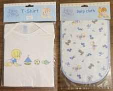 Vintage Baby Boy Size 0-3 Months T-shirt  Bib Precious Moments New In Packaging