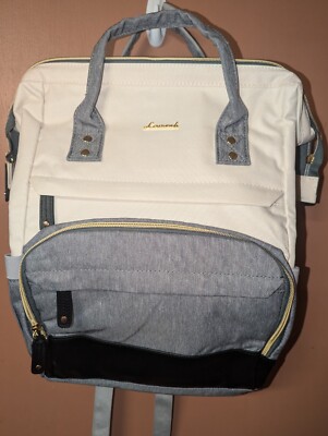 LOVEVOOK Laptop Backpack for Women, Fashion Computer 15.6 Inch, Beige Grey