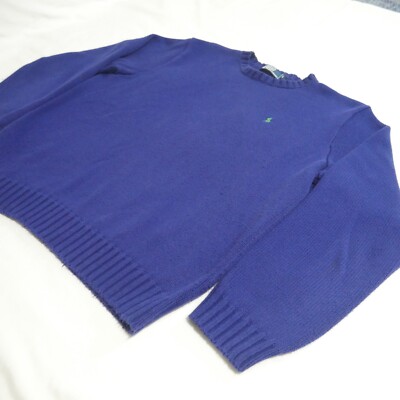 Vintage 90s Polo Ralph Lauren Chunky Knit 100% Cotton Blue