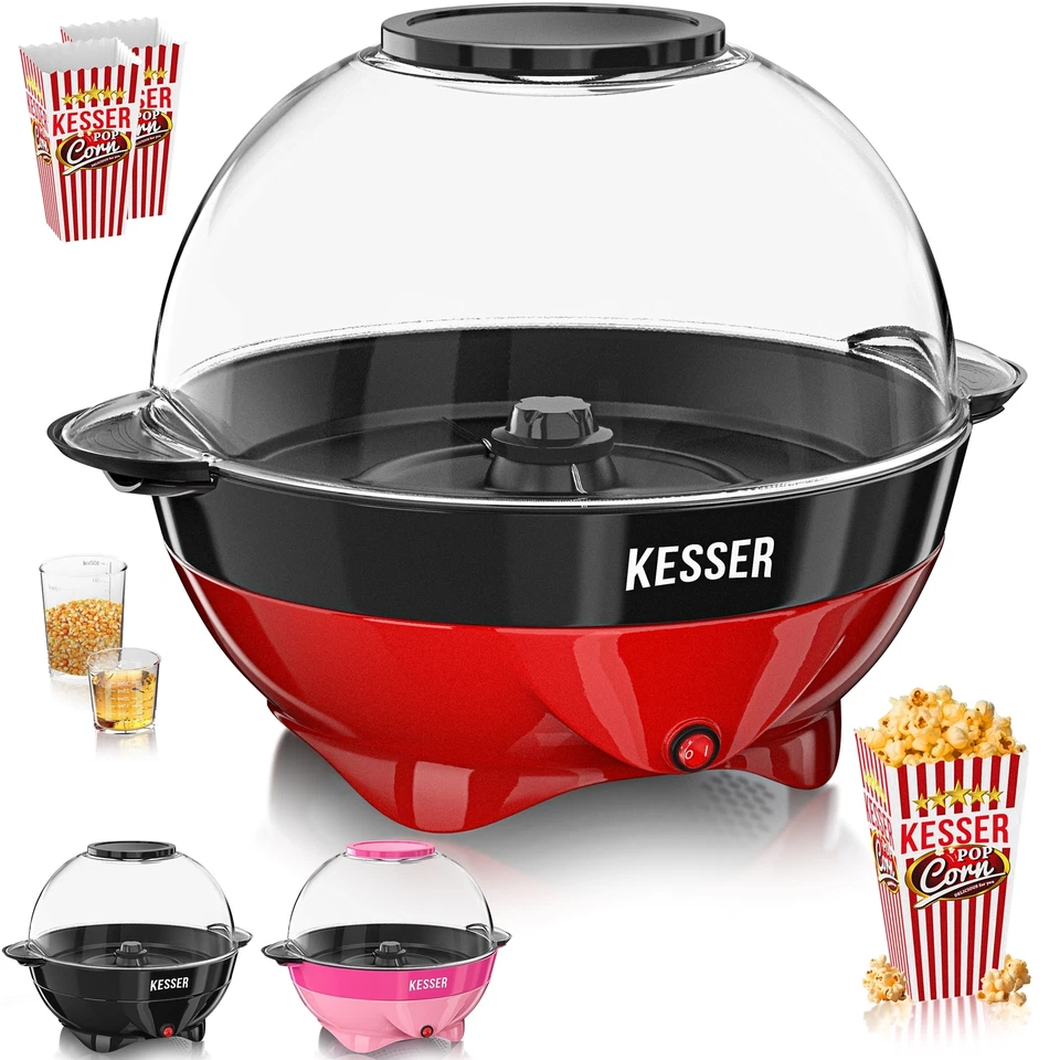KESSER® Popcornmaschine 800W Retro Popcorn Maker 5,5L Popcornautomat inkl Becher