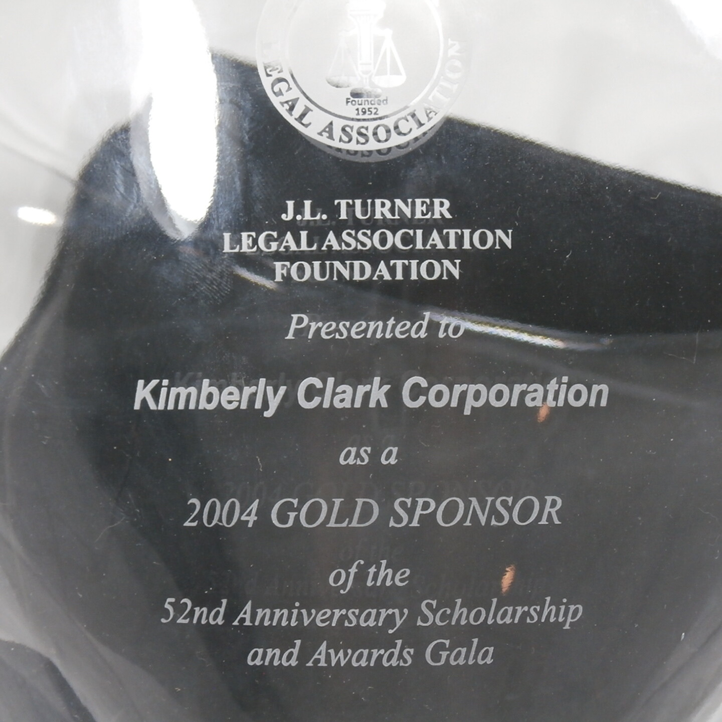 2004 Kimberly Clark Corp J.L. Turner Legal Assoc Large Nambe Crystal Bowl Award