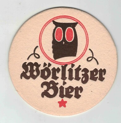 Bierdeckel WÖRLITZER BIER DDR - Brauerei Happ Eulenfett