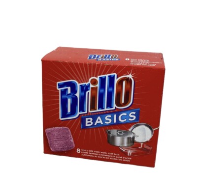 Brillo Steel Wool Soap Pads, Long Lasting, Original Scent Cleaning, 8 Count