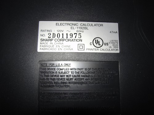 🔥Sharp EL-1192BL 2 Color Desktop Calculator Adding Machine 12 Digit LCD Disp 💯 - Picture 6 of 16