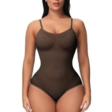 Super Sale V Neck Spaghetti Strap Bodysuit Compression Body Suits Open Crotch Sh