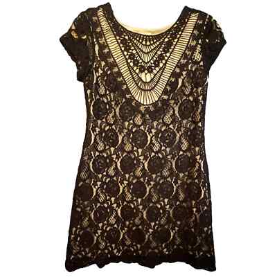 Black Embroidered Lace Overlayed Cap Sleeve Shift Dress Size Med LBD | eBay Black Embroidered Lace Overlayed Cap Sleeve Shift Dress Size Med LBD | eBay