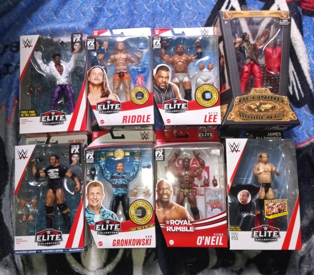 Mattel WWE Elite Collection Bundle (The Rock,Riddle,Keith Lee,James Ellsworth)