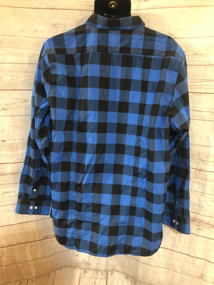 Galaxy By Harvic Men’s Button Up Shirt Long Sleeve Black / Blue Size 2XL - Image 3 of 4