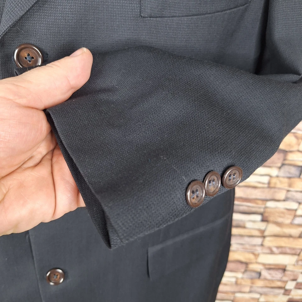 Chaqueta Blazer Joseph & Feiss Para Hombre 44S Negra Cuadros Lana 3 Botones Sin Ventilación Canadá Foto 3 de 4