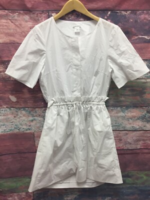 Club Monaco White Short Sleeve Shirt Dress Women Size 10 Knee Length NEW *  | eBay