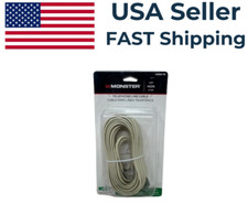 Monster Telephone Line Cable Modular 4 Conductor 25 ' Ivory Carded