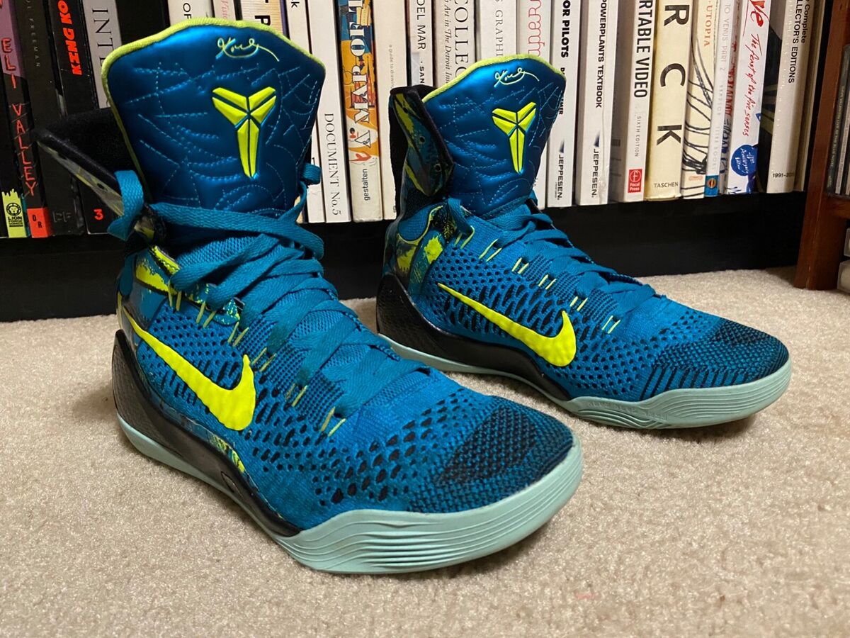 Sz 7) Nike Kobe 9 IX Elite Perspective Neon Turquoise Volt ...