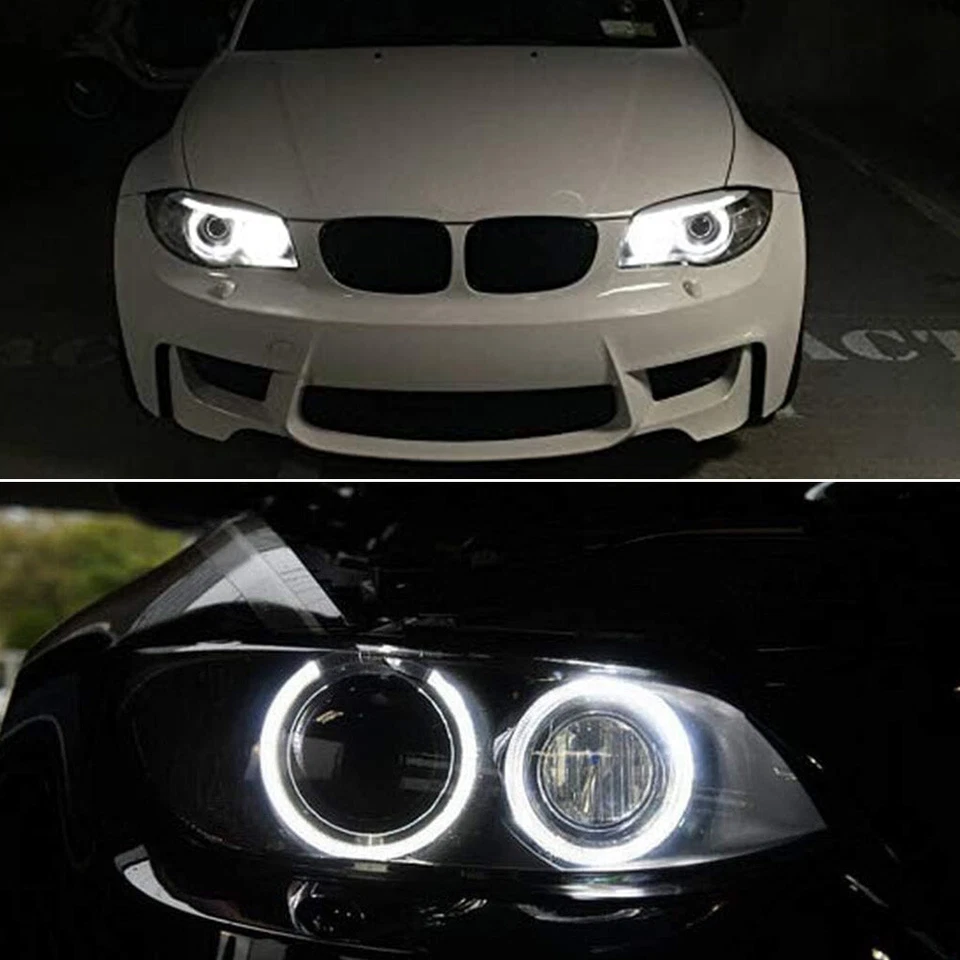 2Pack Bright White H8 LED Light Bulbs Angel Eyes Halo Ring For BMW E92 335i - Image 3 of 4