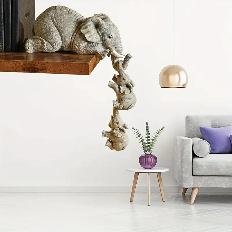 1 Set Exquisite Hanging Elephant Resin Figurine - Decorative