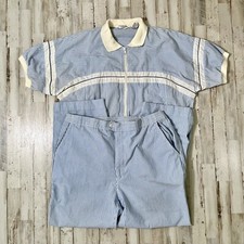 Vintage Christian Dior Seersucker Windbreaker Zip Sweatshirt Pants Set Mens XL