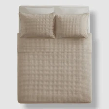 510 Design Beige Khaki Otto 3-Piece Quilted Coverlet Set - Full/Queen