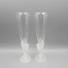 Sasaki Crystal WINGS Flute Champagne Glasses - Set of Two